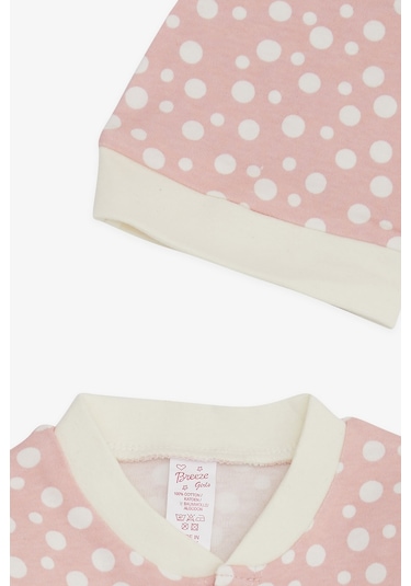 Breeze Kız Bebek Patikli Tulum Puantiye Desenli 0-3 Ay-6 Ay, Pembe