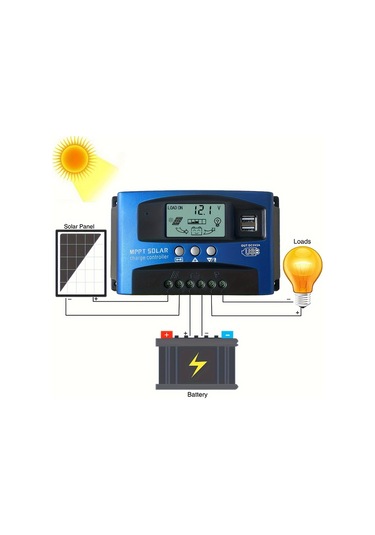 Güneş Kontrol Cihazı 10a Çift Usb Lcd Ekran 12v 24v