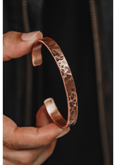 Erkek Bakır Bileklik - Grift Erkek Bakır Kelepçe Bileklik Rose Gold