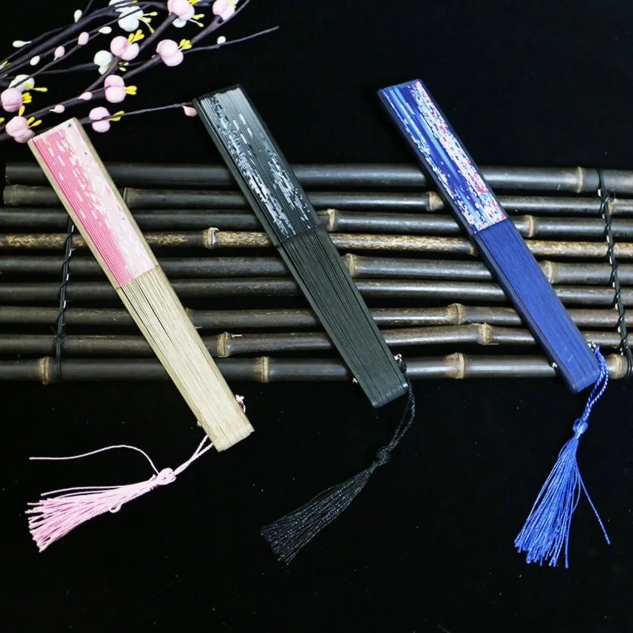 Folinda Dans Gösterileri İçin Porselen Dokulu Bambulu Katlanabilir Fantezi Feneri - Çin Ve Japon Stili Hediyelik Alet