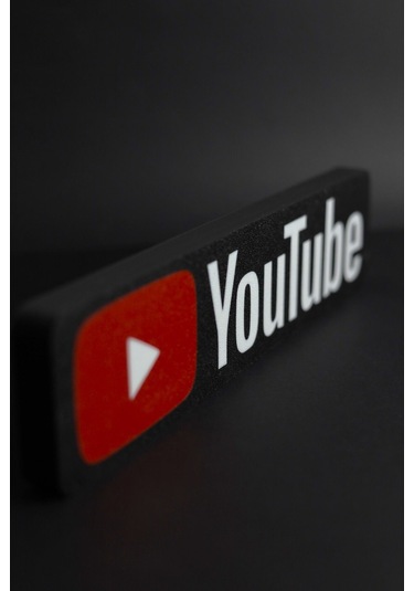 Youtube - 3 Boyutlu Tabela - 25cm X 6cm X 1.5cm