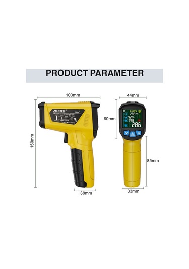 Mestek 800c El Kızılötesi Sıcaklık Ölçer Yüksek Hassasiyetli Endüstriyel Sıcaklık Nem Ölçer 12 Noktalı Lazer Konumlandırma İle Taşınabilir Termometre