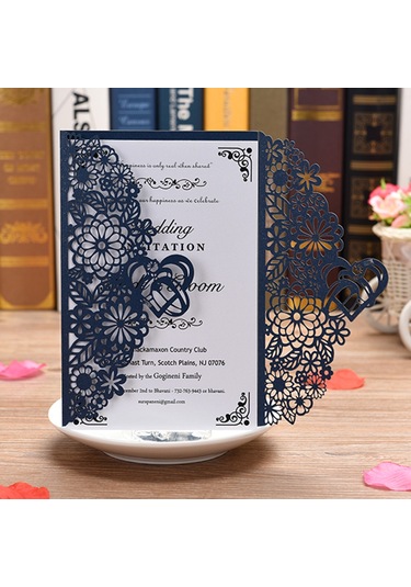 Mufunye "10 Adet İnci Kağıdından Lüks Davetiye Kartları - Düğün, Doğum Günü, Yıldönümü İçin" Standart