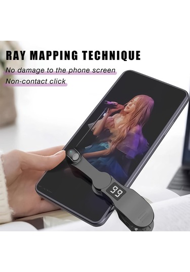 Yaozixa B-02 Siyah Akıllı Telefon Tıklayıcı - Sessiz Otomatik Tekrarlayıcı, Canlı Yayın Ve El İstismarı Engelleme Aleti