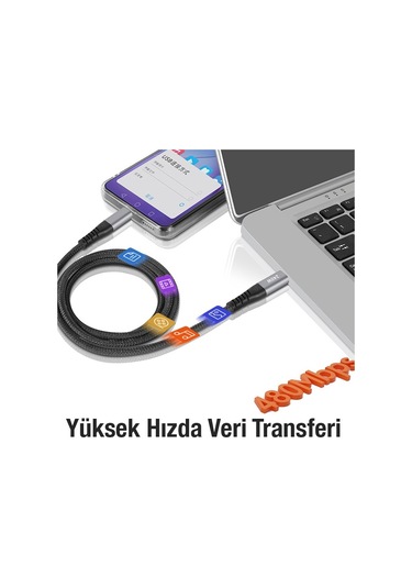 Ally 36435 240 W Type-C To Type-C Hızlı Data ve Şarj Kablosu