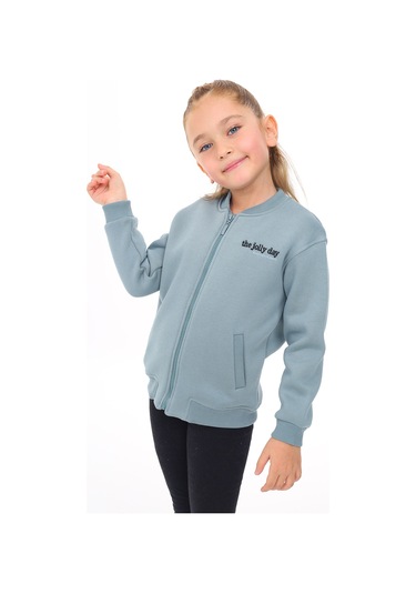 Toontoy Kız Çocuk Nakışlı Hırka Açık Mavi