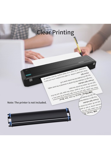 Yuntech01 Mt800 Termal Transfer Yazıcı İçin Siyah Wax Pet Bant - 2 Adet Paket, Her Bir 45 Adet A4 Kağıt Yazdırır Siyah