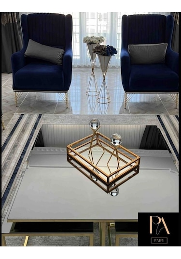 Gold Ü 2'li Ofis Metal Aksesuar Biblo Ev Salon Dekorasyon Obje