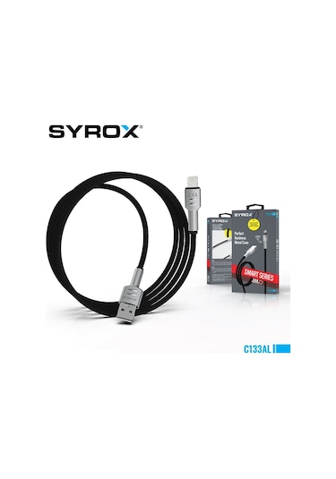 Syrox C133AL 2.4A Lightning Örgü Şarj Data Kablosu