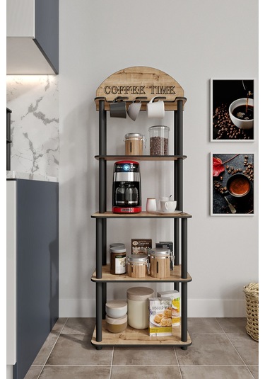 Dekoratif Lungo Özel Kahve Köşesi Safir Meşe Meşe