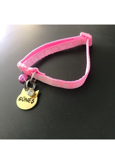 Metal Kedi Künyesi Bez Kedi Tasması