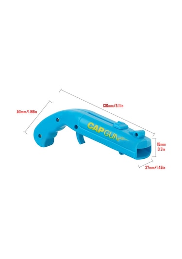 Gri Taşınabilir Kap Tabancası Yaratıcı Uçan Kapak Başlatıcısı Şişe Bira Açacağı Bar Aracı İçecek Açılış Tabancası Şekilli Şişe Kapakları Atıcı Gri
