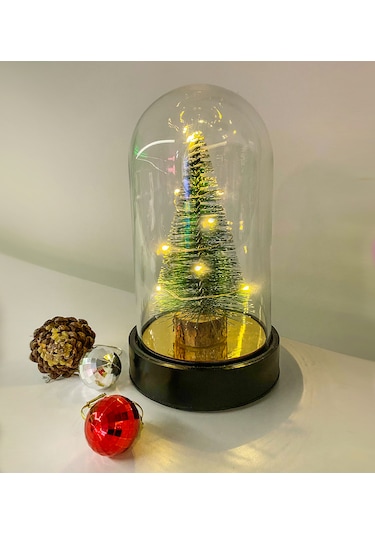 Kar Küresi Işıklı Yılbaşı Çam Ağcı Hediye Paketli