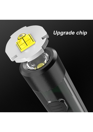 Kosona Mini Anahtar Zinciri Feneri, 7 Işık Modu, Su Geçirmez Ve Darbe Dayanıklı, 200mah Li-pil İle Type-c Hızlı Şarj, Siyah Siyah