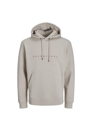 Erkek Kabartma Baskili Kapüsonlu Sweatshirt - Star - 12233972 Moonbeam Çok Renkli