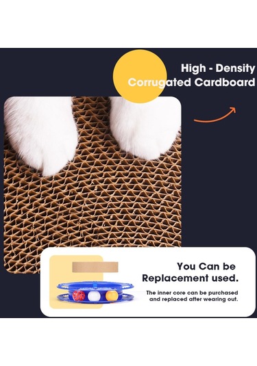 Suntek Dayanıklı Kedi Tırmalama Tahtası Kaymaz Alt Pedi Mavi