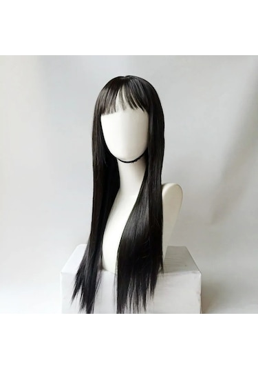 Sentetik Elyaf Peruk Kadın Uzun Siyah Saç Dokuma Tam Patlama İle Diğer