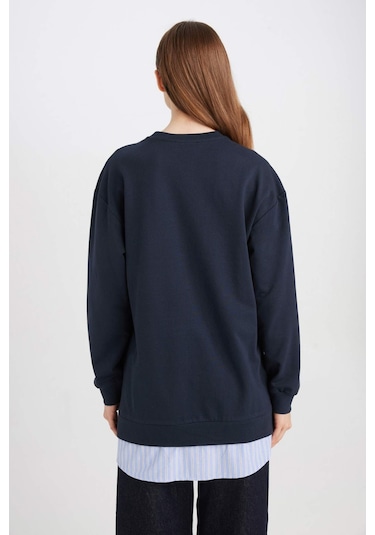 Defacto Bisiklet Yaka Etek Ucu Detaylı Basic Düz Sweatshirt Lacivert Tunik A9529AX24AUNV248 Lacivert Defacto Bisiklet Yaka Etek Ucu Detaylı Basic Düz Sweatshirt Lacivert Tunik A9529AX24AUNV248 Lacivert