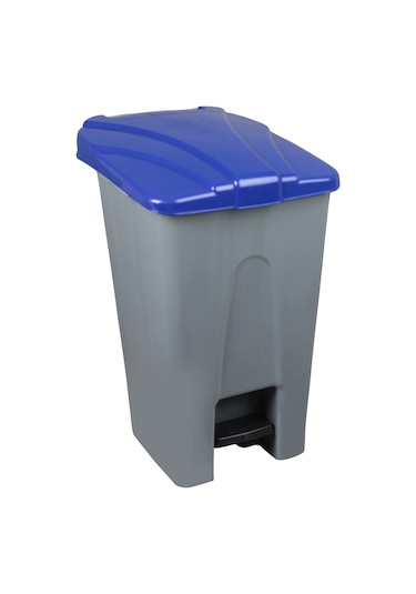Safell Plastik Pedallı Çöp Kovası 70Lt Çöp Konteyneri Grimavi