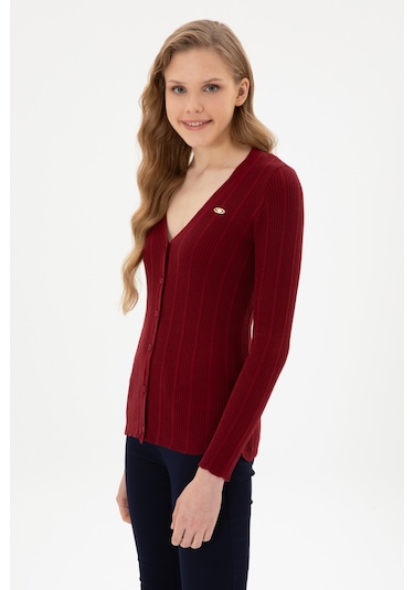 U.s. Polo Assn. Kadın Bordo Hırka Triko 50313580-vr014 Bordo