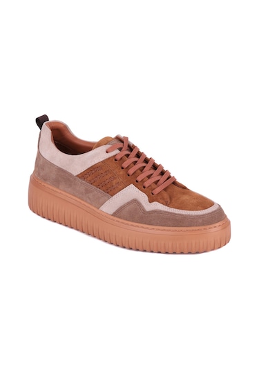 Shoetyle - Taba Hakiki Süet Bağcıklı Erkek Sneaker 115-k502-1333 Taba