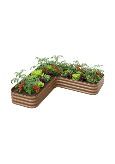 Modüler Yükseltilmiş Bahçe Sebze Yatağı No:21 165x165 Bej