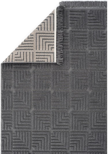 Cool Halı Stone 1062 Antrasit Kaymaz Taban Koridor Halısı Kesme Yolluk Mutfak Halı Modern Salon Halı