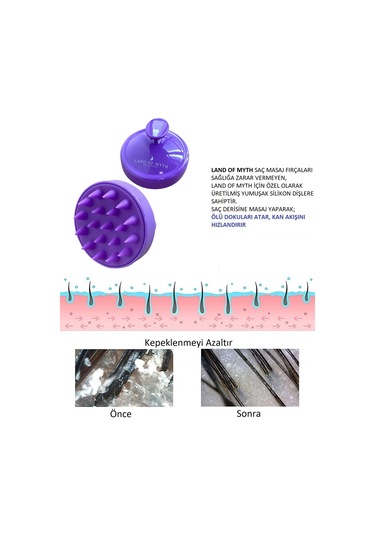 Land Of Myth Yumuşak Dişli Saç Derisi Masaj Şampuan Fırçası-MOR
