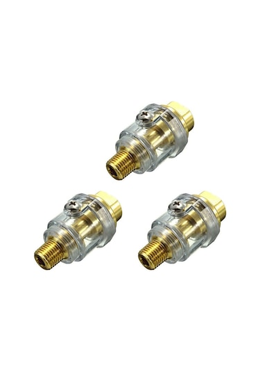 Mufunye 3 Parça Mini Yağlayıcı, Pnömatik Aksesuarlar, Pnömatik Yağlayıcı, Hat Yağlayıcı, Pnömatik Makine Yağlayıcı, 1/4 İnç Pnömatik Alet İçin Hat İçi Yağlayıcı İçin Mini