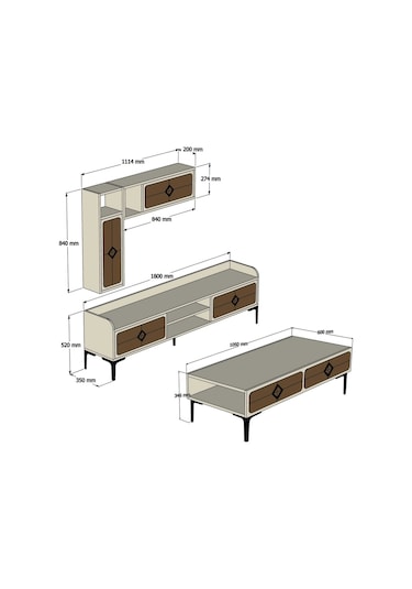 Variant Samba Tv Ünitesi Ve Orta Sehpa Takımı - Beyaz