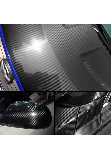 Monyee Siyah Karbon Fiber Vinil Filmi, Yüksek Parlaklık, Hava Kabarcığı Serbest, 150x30cm, Araç Döşeme, Isı Yalıtımı, Dayanıklı