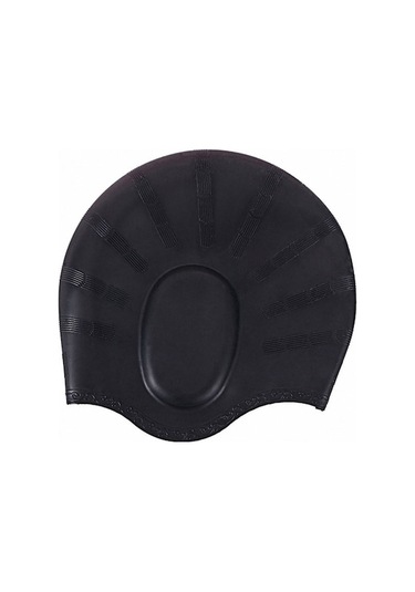 Trendooze Yüzme Yetişkinler Uzun Suya Siyah Silikon Saçlı Kulak Koruma İçin Dayanıklı Bonesi Ps Siyah