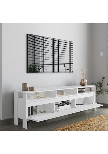 Atlas 3 Kapaklı Tv Ünitesi 160 Cm Beyaz