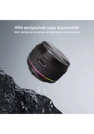 Shopytech Kemik İletimli Kablosuz Bluetooth Hoparlör Rgb Neon Işıklı Manyetik Ip54 Su Sıçramasına Da
