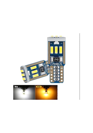 Dekoratif Led Ampul T10-15smd 4014 Canbus 12v Çift Turuncu