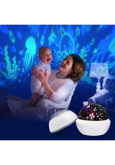 Vkemall Siyah Usb Led Star Projeksiyon Lambası - 360 Döner, 8 Renkli Işık, Konfor Işığı, Odalar İçin Romantik Ambiyans Aydınlatması Siyah