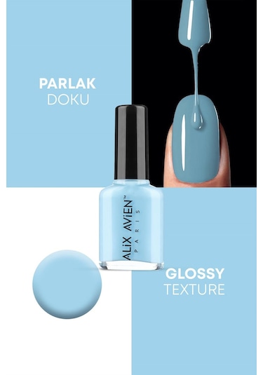 Alix Avien Toz Mavi Oje 66 Yüksek Pigmentli Uzun Süreli Kalıcılık Hızlı Kuruma Nail Lacquer 66