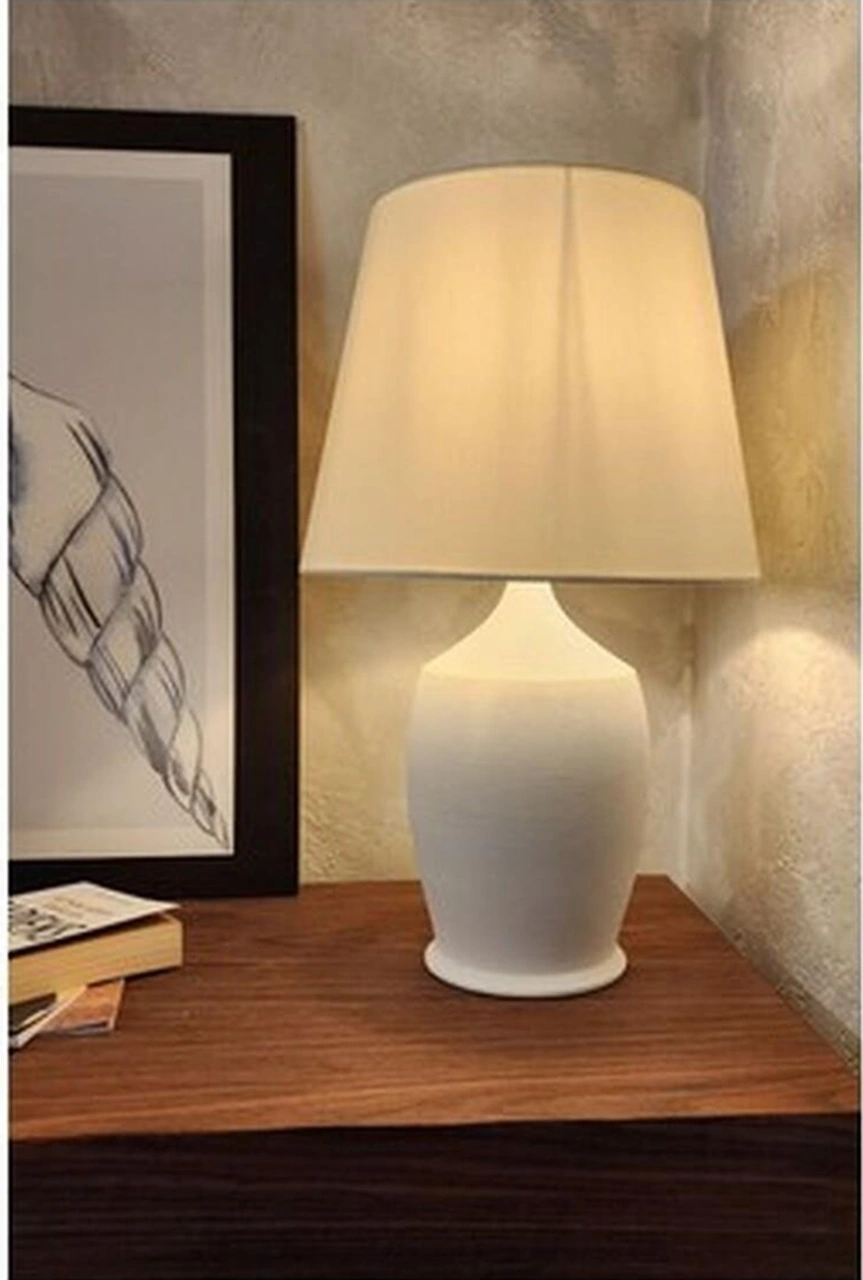 Qdec Vintage Seramik Abajur Büyük Renkli