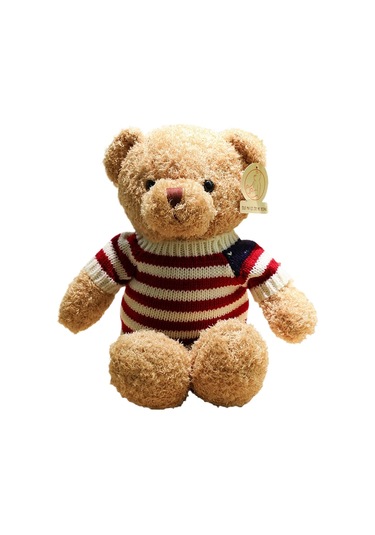 Turki Teddy Ayı Plush Toy Renkli Pillow 40cm Yosun Bayrağı-açık Kahverengi