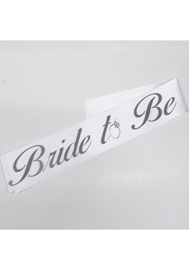 Bride To Be Gümüş Yaldızlı Beyaz Kuşak