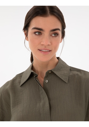 Pierre Cardin Kadın Haki Gömlek Desenli 50306501-vr027 Haki