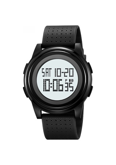 Youmex Erkek Spor Elektronik Saat - 50m Su Geçirmez, Zamanlayıcı, Alarm, Led Işık, Tpu Kordon - Siyah Diğer