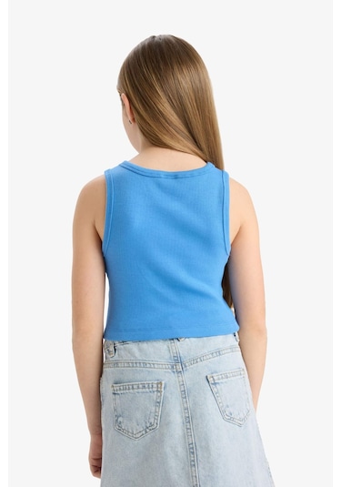 Defacto Kız Çocuk Bisiklet Yaka Baskılı Atlet C4717a825smbe277 Mavi
