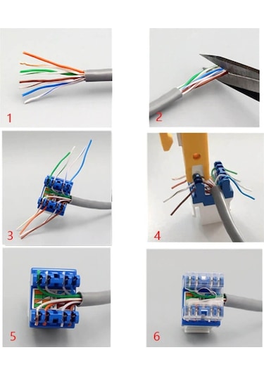 25 Adet - Rj45 Cat6 Utp 180 Derece Keystone Jack