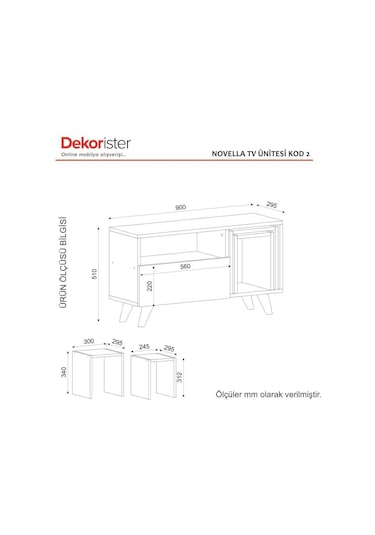 Dekorister Novella K2 Tv Ünitesi Beyaz-Ceviz