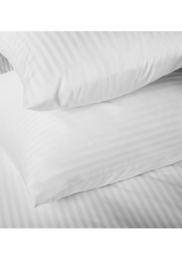 Lumira Çizgili Pamuk Nevresim Takımı Tek Kişilik Premium 83 Tel Otel Serisi 160x230 Beyaz