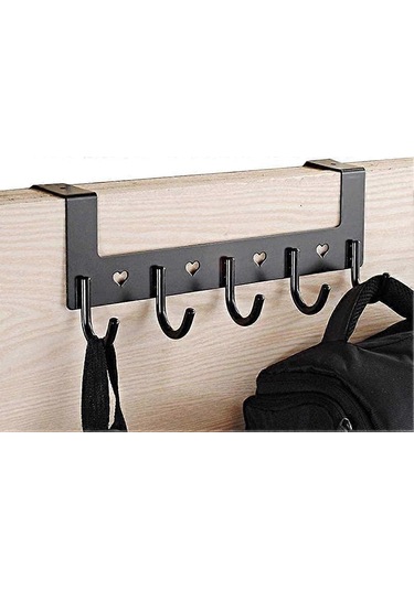 Askılık, Kapı İçin Kanca, Kapı İçin Alüminyum Kanca, Delme Gerektirmez, Paslanmaz Çelik, 5 Kanca, Giysiler, Şapka, Havlu, Şemsiye İçin, Siyah Diğer