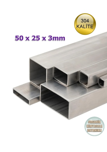 Paslanmaz Çelik Profil 304 Kalite 50x25x3mm Satine Yüzeyli