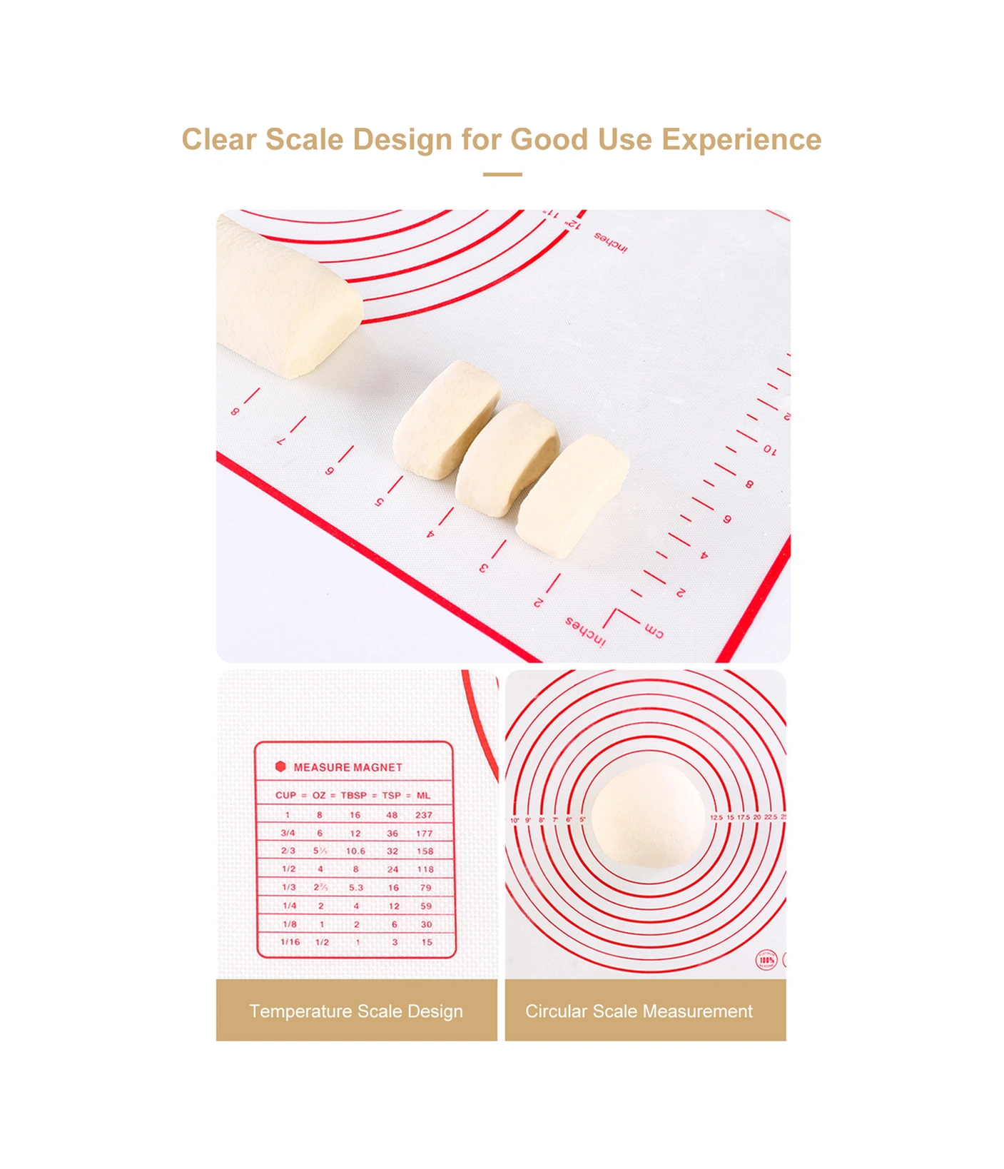 Youmex Kırmızı 50x40cm Ölçülü Silikon Hamur Hazırlama Ve Fırın Matı - Yeniden Kullanılabilir Fırınlama Aracı Kırmızı