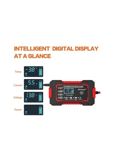 Tongxida 12v Akıllı Akü Şarj Cihazı 4-100ah, Agm/gel/sla İçin, Pulse Tamir Ve Sıcaklık Kompanzasyonu, Avrupa Standartı Sarı